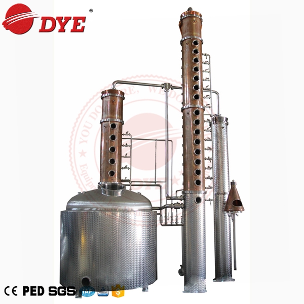 spirits alcohol making machine distilling column copper still